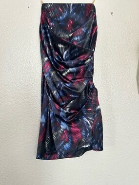 Speechless Strapless Dress in Navy and Magenta